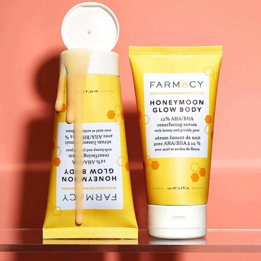 Farmacy Honeymoon Glow Body 12% AHA/BHA Smoothing Night Serum Full Size NEW